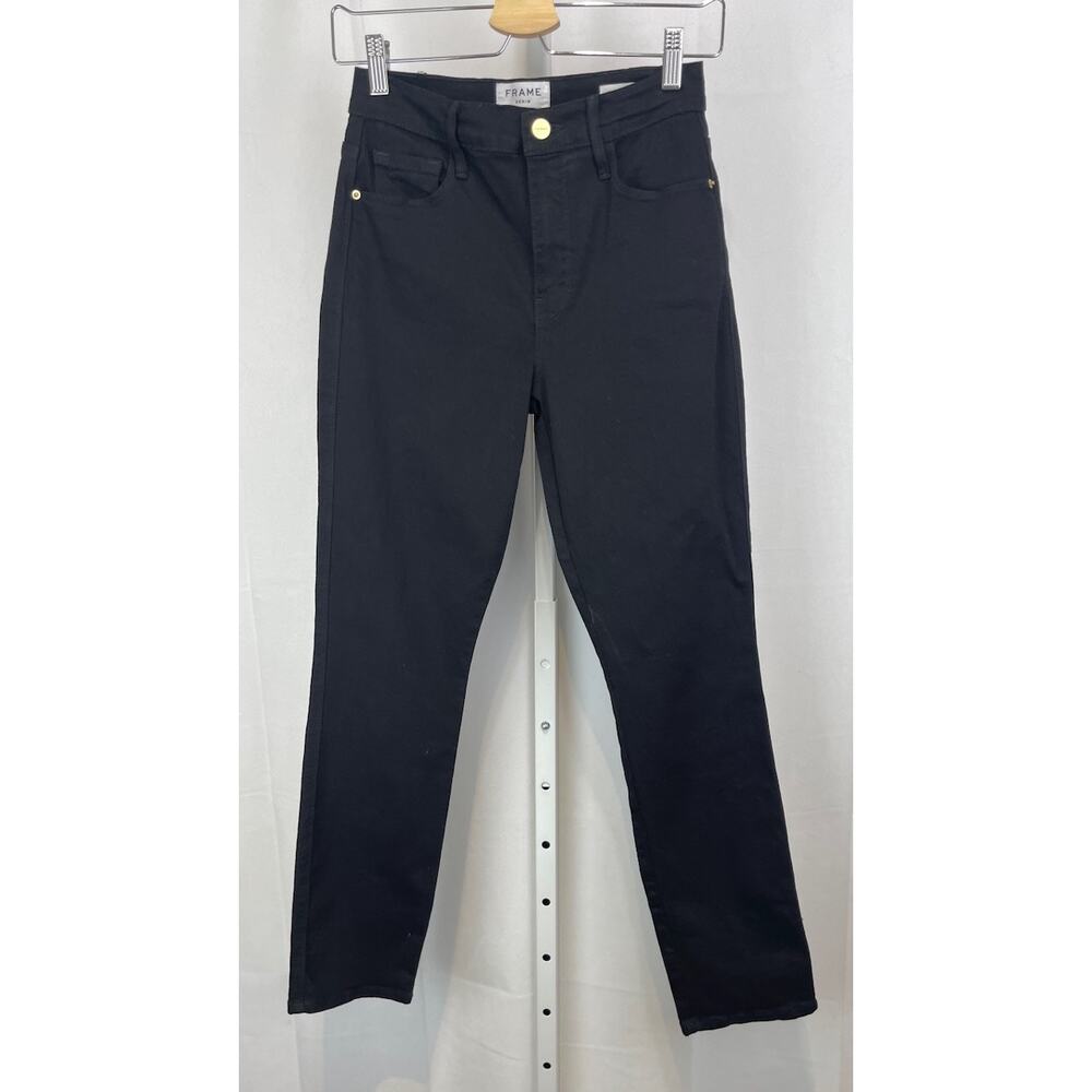 Frame Denim Women's Straight Leg Jeans — Black